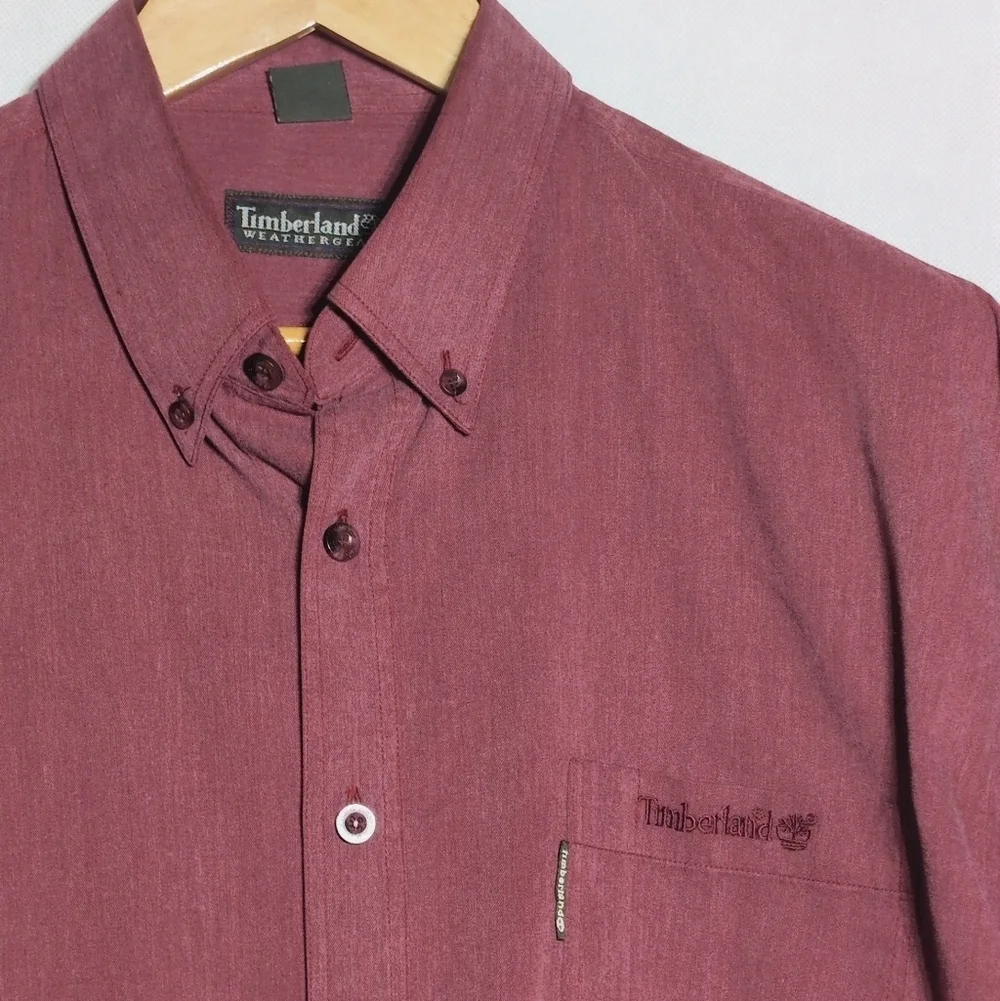 Vintage Timberland USA XL Burgundy Men's Shirt